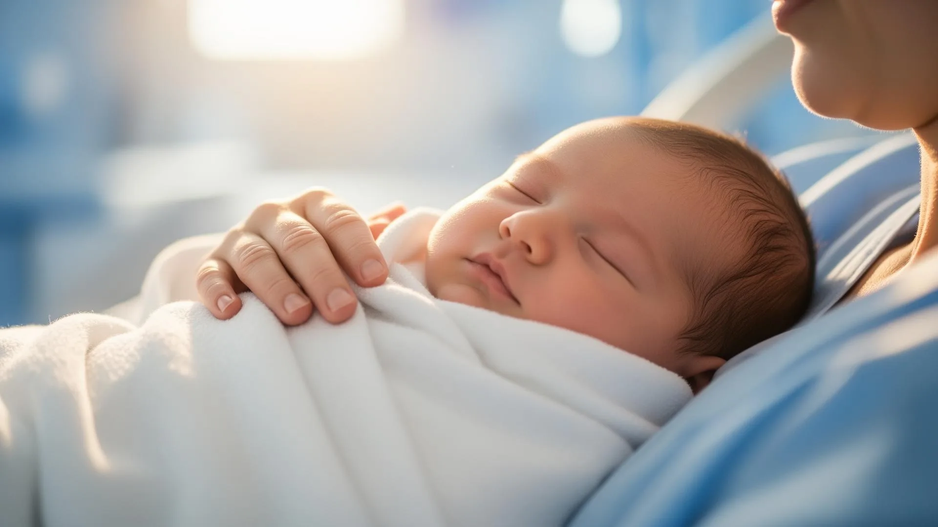 Recém-nascido tranquilo em tratamento de fototerapia neonatal domiciliar